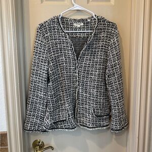 Max Studio Black and White Tweed Blazer